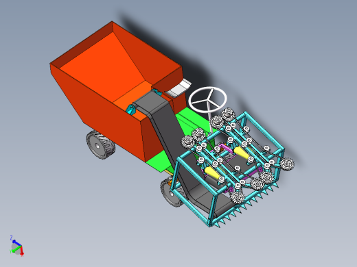甜玉米玉米收获机设计（含三维SW+CAD图纸+说明书）