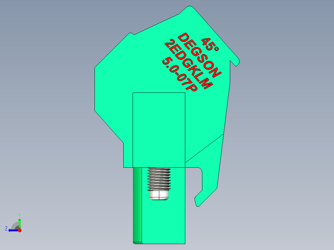 DEGSON 2EDG（M） 系列 5.0mm 螺丝锁紧可插拔接线端子组-2EDGKLM-5.0-07P-14-00AH右视图