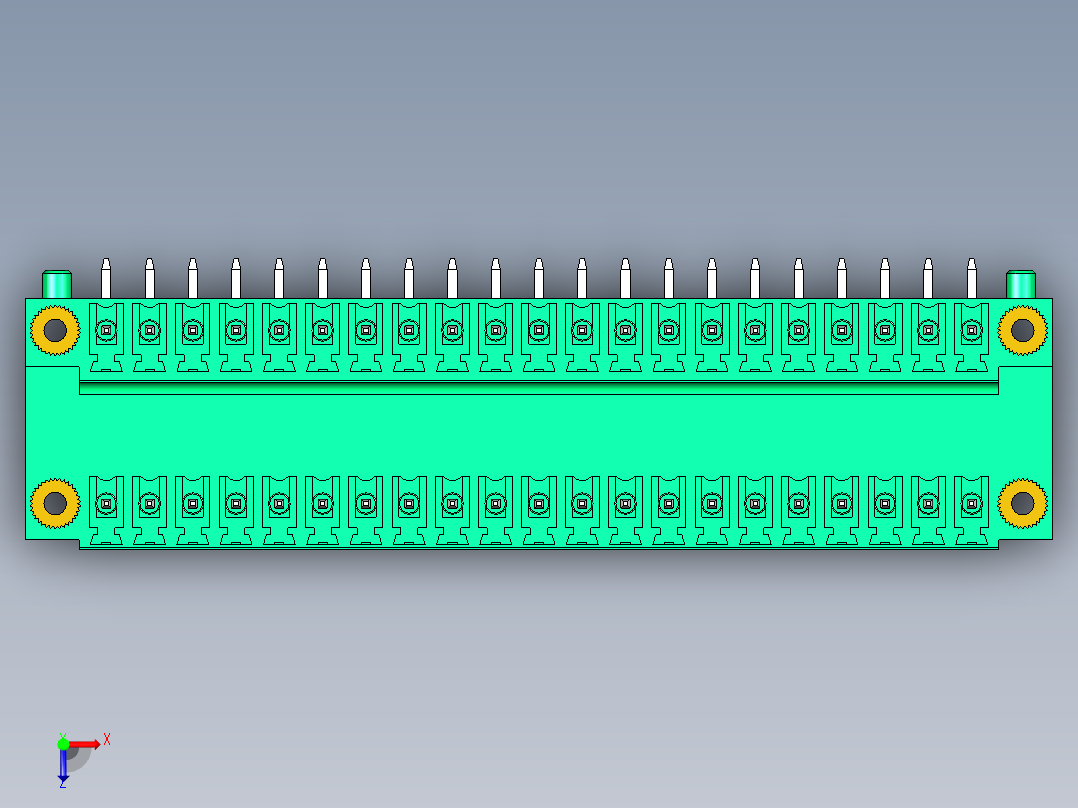 DEGSON 15EDG（公头） 3.81mm 螺钉锁紧，插拔式接线端子 FullPack-15EDGRTM-3.81-42P-14-00AH俯视图