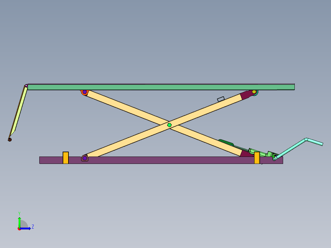 小型固定式电动车维修剪叉升降平台左视图