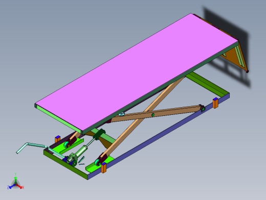 小型固定式电动车维修剪叉升降平台正等轴测缩略图