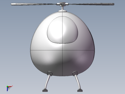 玩具设计直升机三维SW模型俯视缩略图