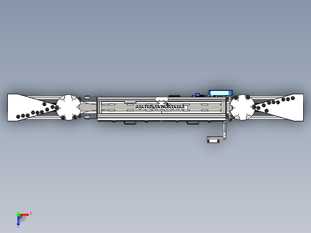 玻璃瓶罐装线三维模型俯视图