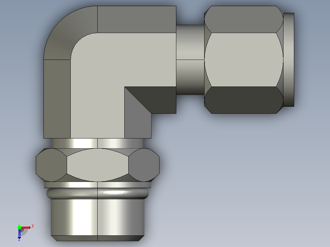 卡套式工业通用硬管接头8-10_c5bu-s俯视图