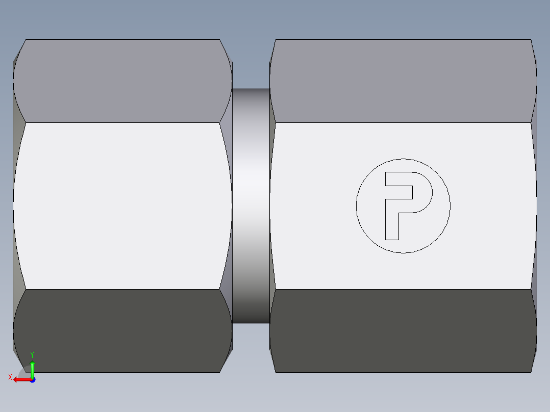 卡套式工业通用硬管接头EO_Swivel_connector_GAI14SMCF后视图