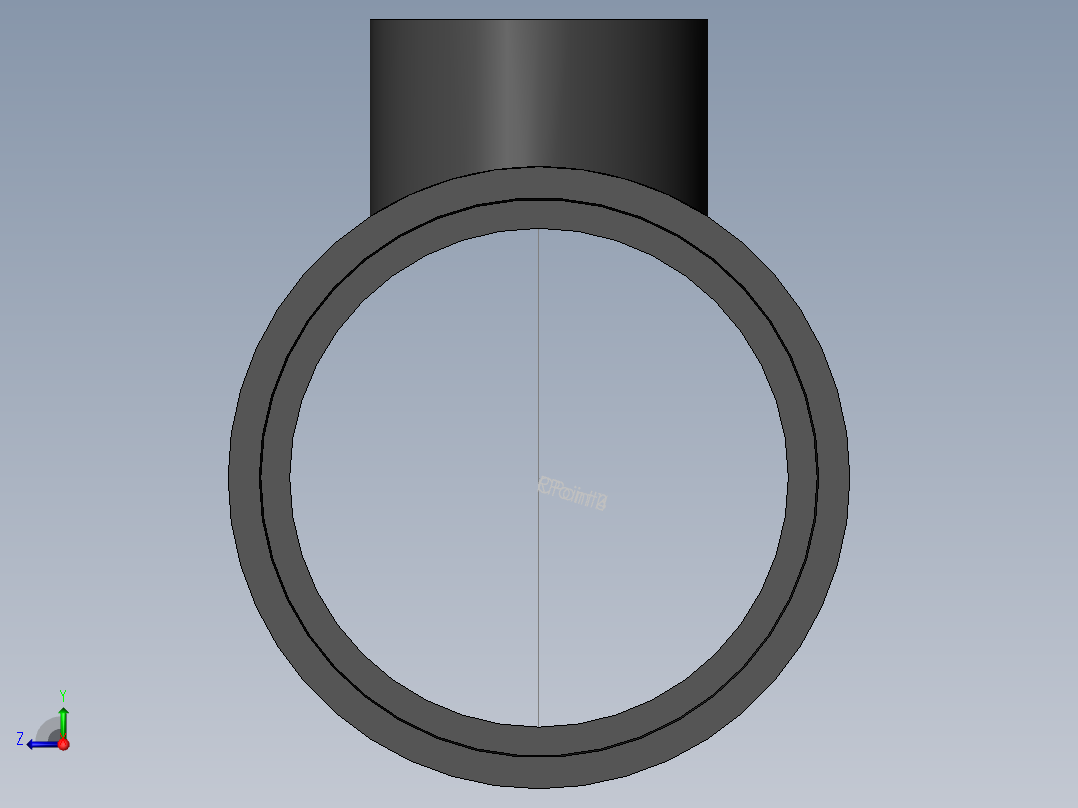 PVC管件-2x4x4_R-Tee后视图