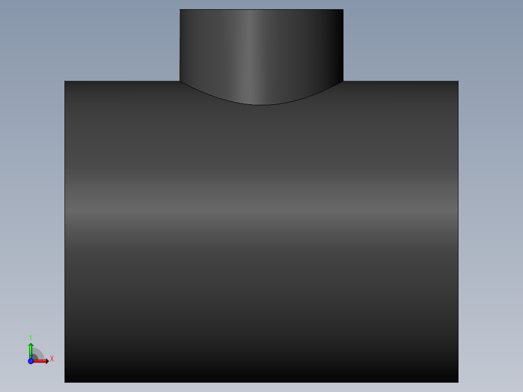 PVC管件-2x4x4_R-Tee右视图