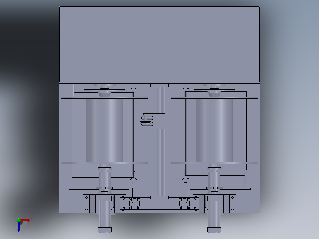 双通道自行缠线机俯视图