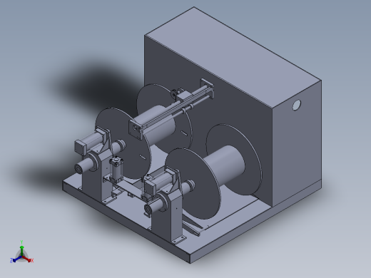 双通道自行缠线机正等轴测缩略图