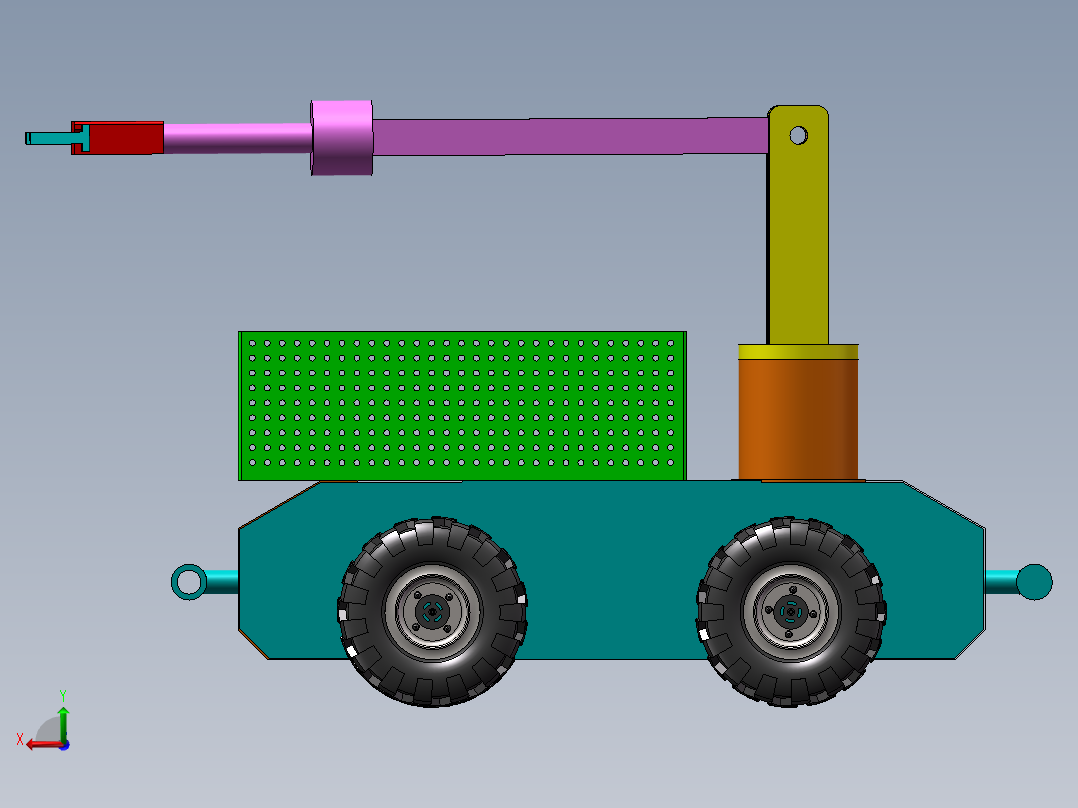 自动草莓采摘机后视图