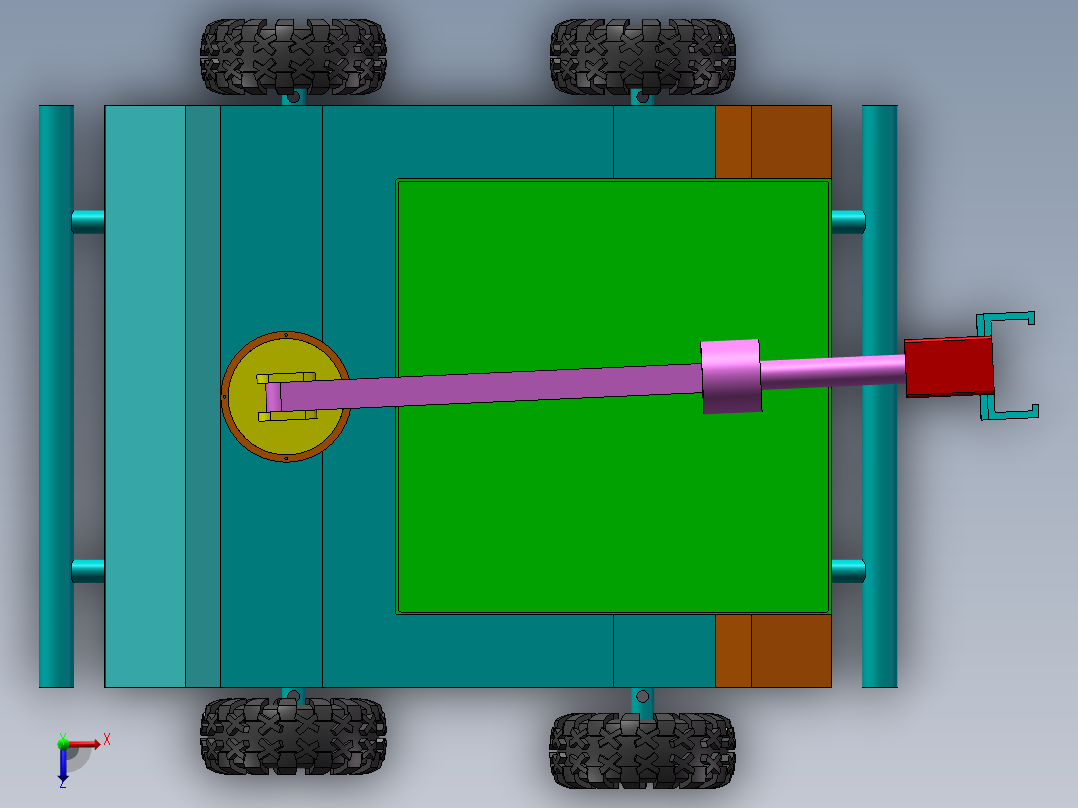 自动草莓采摘机俯视图