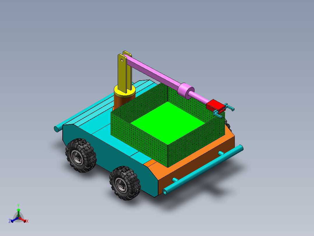 自动草莓采摘机正等轴测图