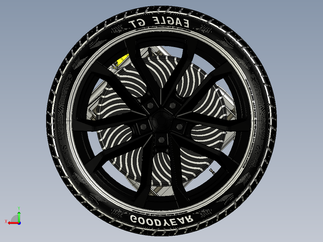 712电动动力驱动系统PROE设计后视图