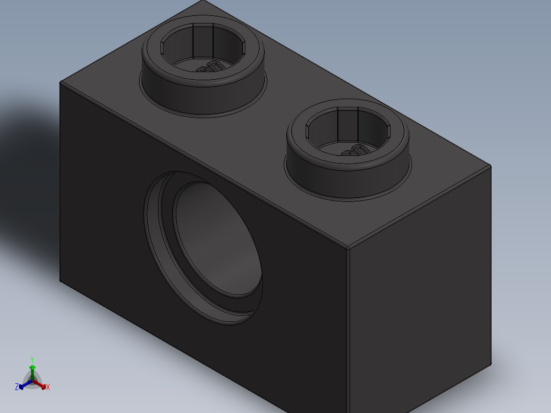 乐高机械组积木（横梁）-4211111 - 3700 Dark Stone Grey Technic Brick 1 x 2 with Hole