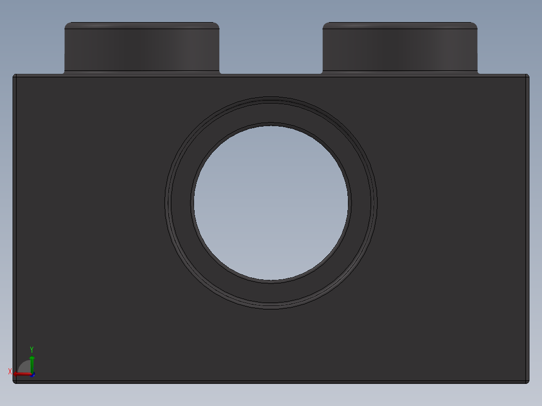 乐高机械组积木（横梁）-4211111 - 3700 Dark Stone Grey Technic Brick 1 x 2 with Hole后视图