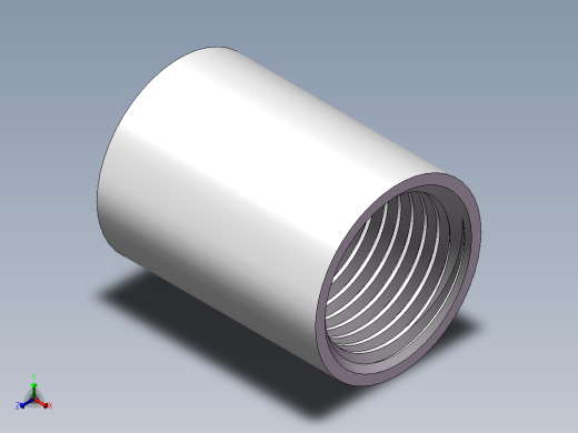 管箍-等径直通 DN15正等轴测缩略图