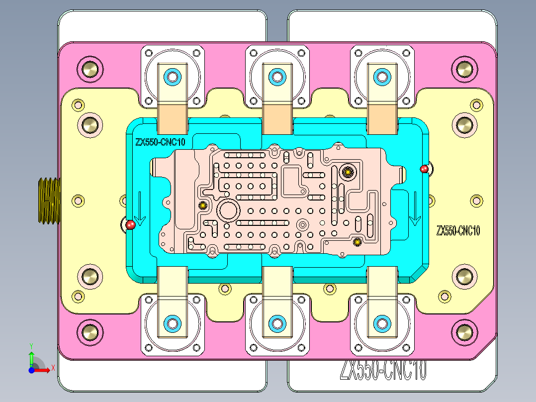ZX550-笔记本CNC工装夹具三维模型CNC10-0826前视图