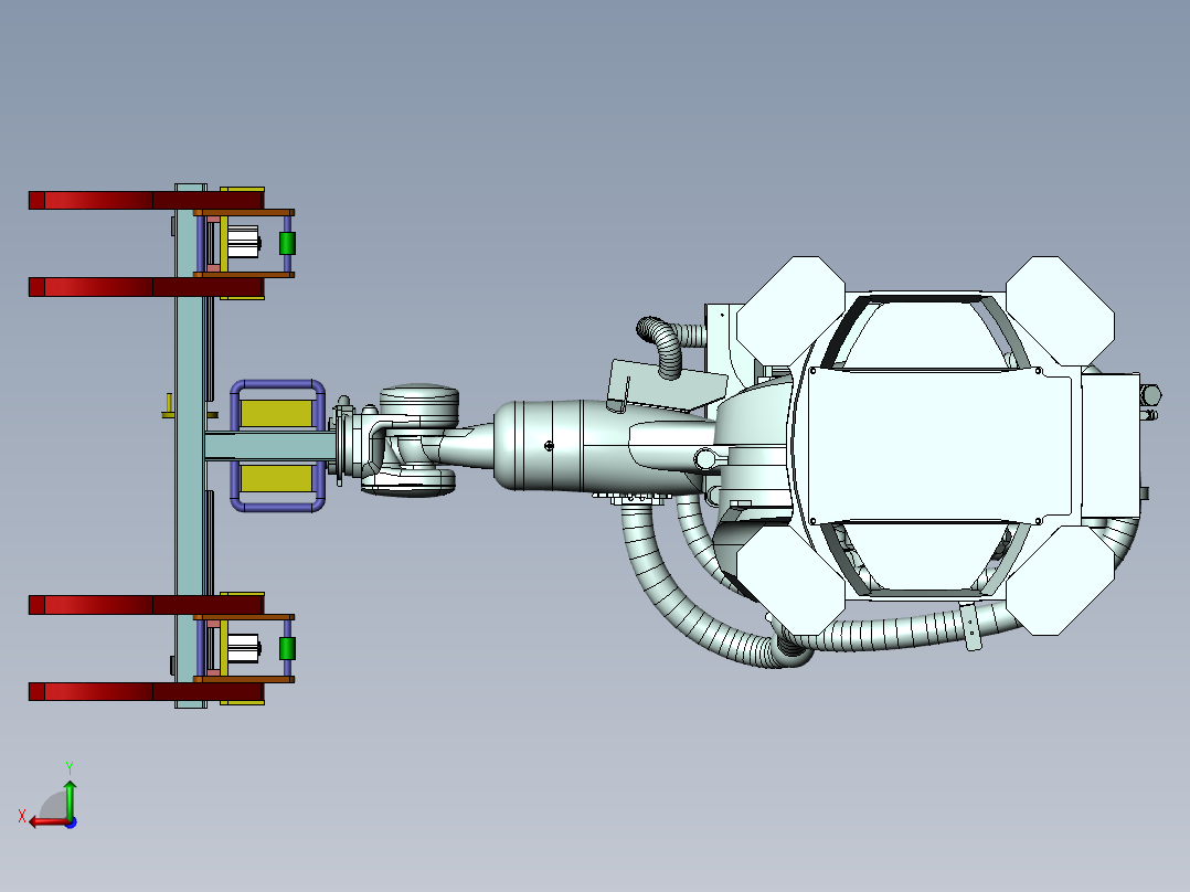 圆棒物料抓取搬运机械手sw20后视图