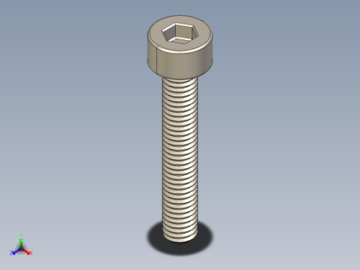 Screw_DIN_912_M3x18F_A2.STEP公制内六角螺钉