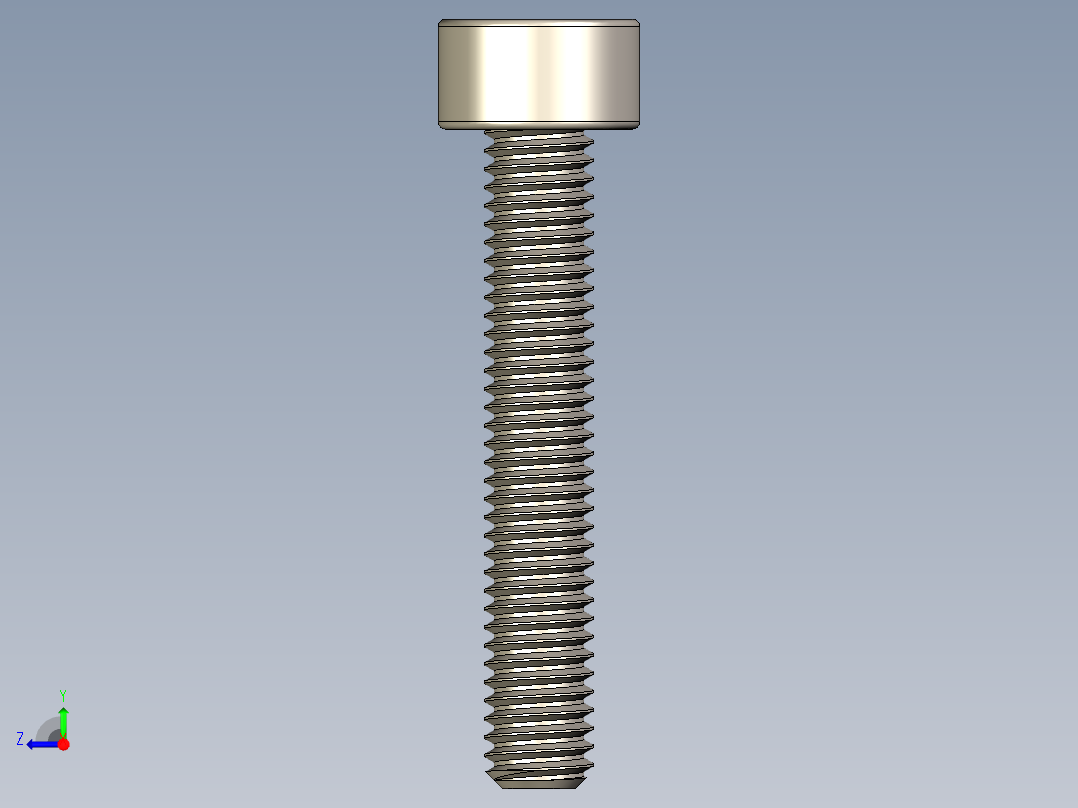 Screw_DIN_912_M3x18F_A2.STEP公制内六角螺钉右视图