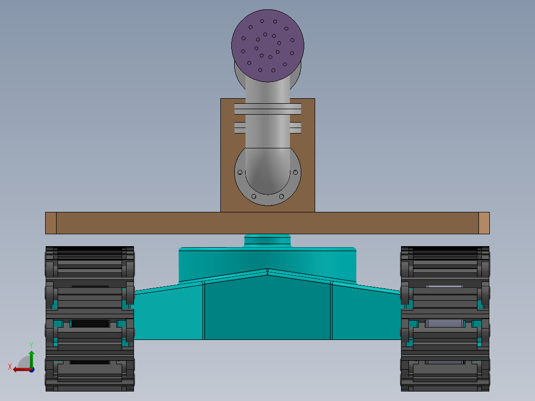 履带灭火车后视图