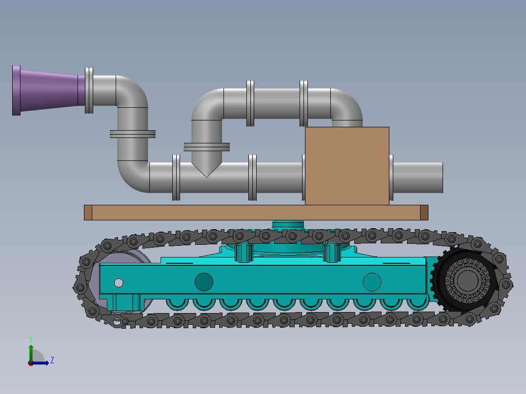 履带灭火车左视图