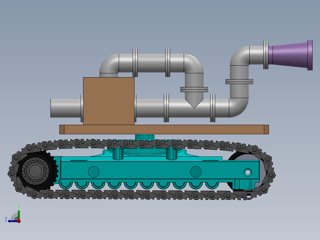履带灭火车右视图