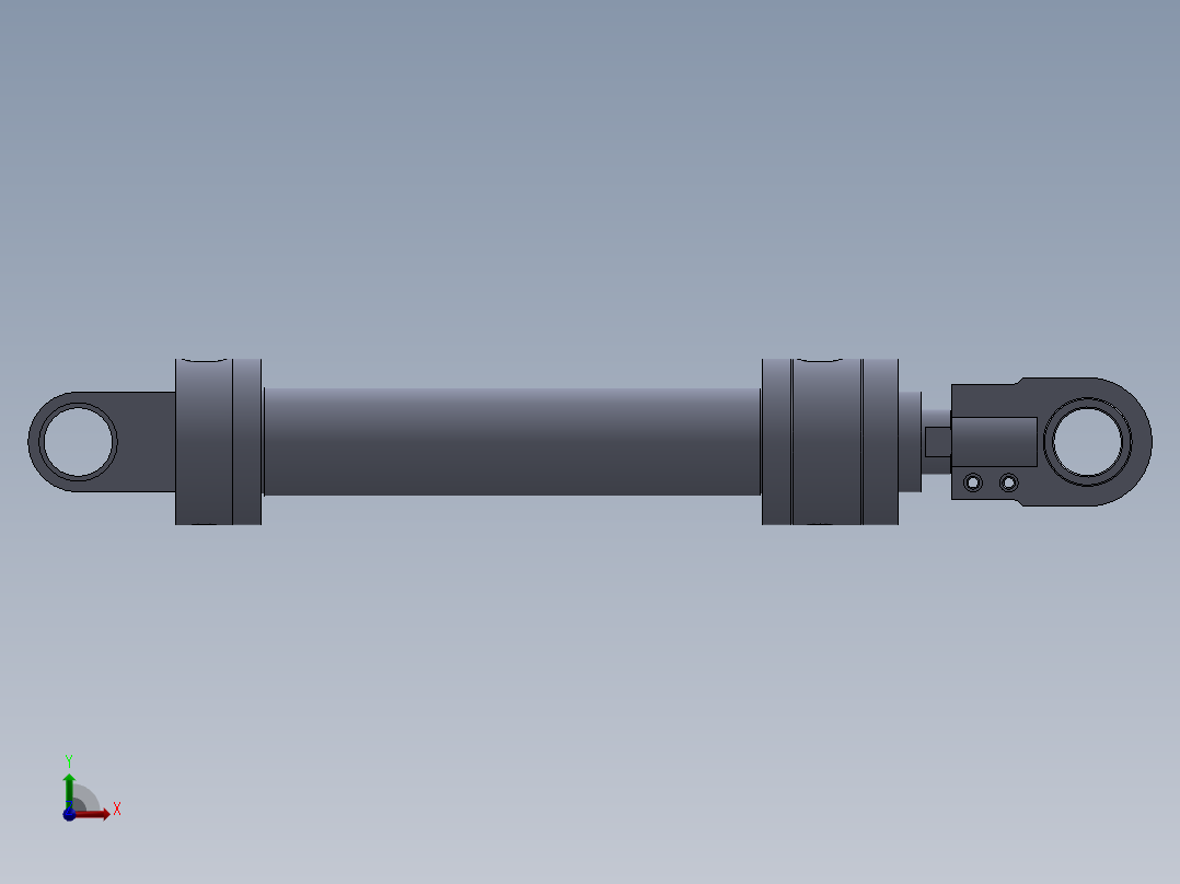 磨机型液压缸（前后支脚固定）63x45x330 mm前视图