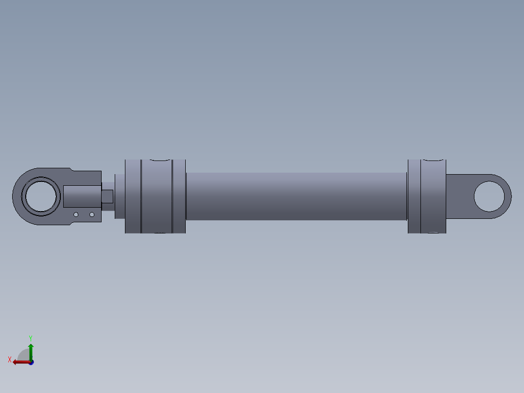 磨机型液压缸（前后支脚固定）63x45x330 mm后视图