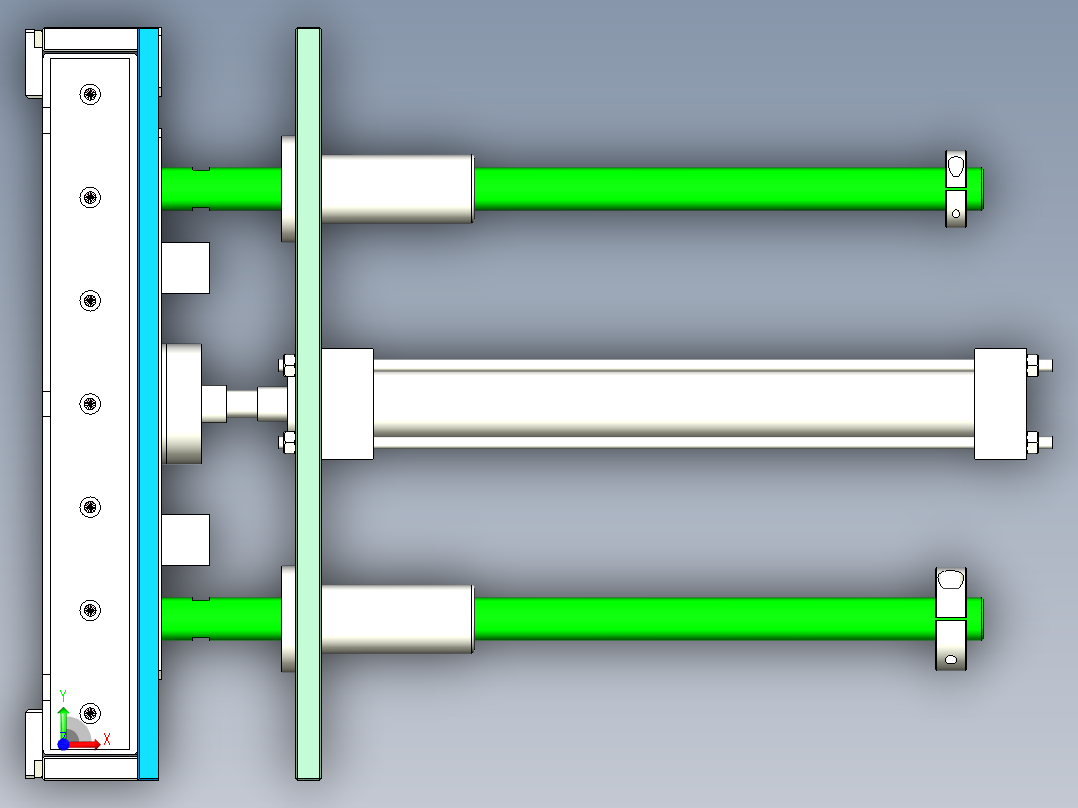 举升滚筒线设计前视图
