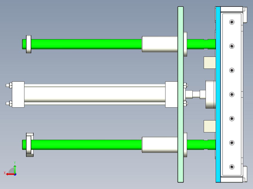 举升滚筒线设计后视图