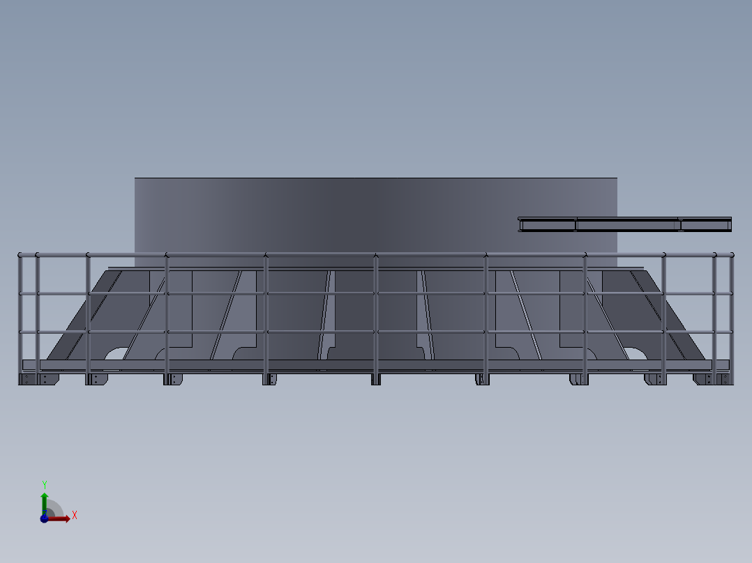 圆形扶手及平台前视图