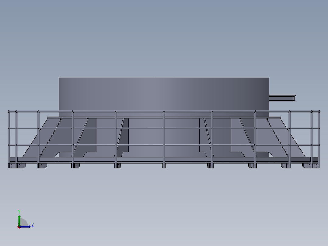 圆形扶手及平台左视图