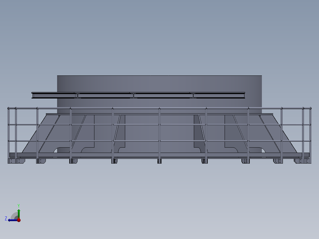 圆形扶手及平台右视图