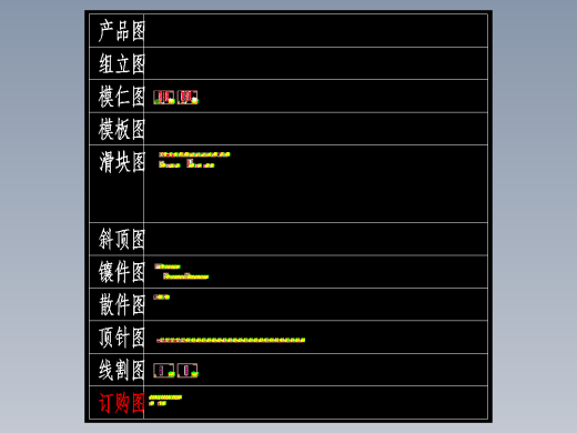 塑胶模具2D加工图及线割图