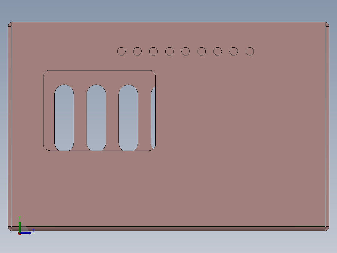 电脑电源盖左视图