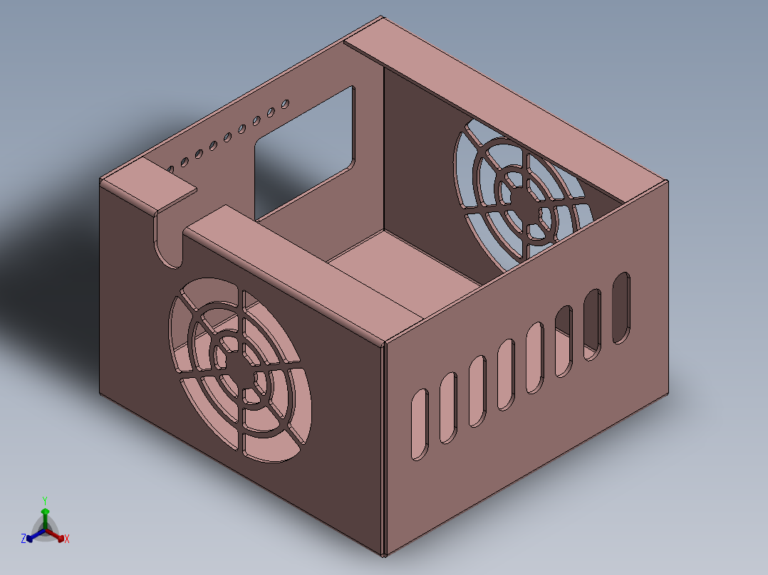 电脑电源盖正等轴测图