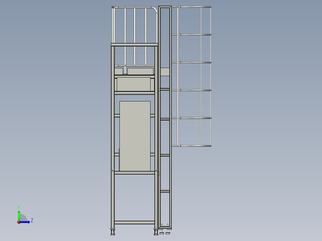 观察台总装配左视图