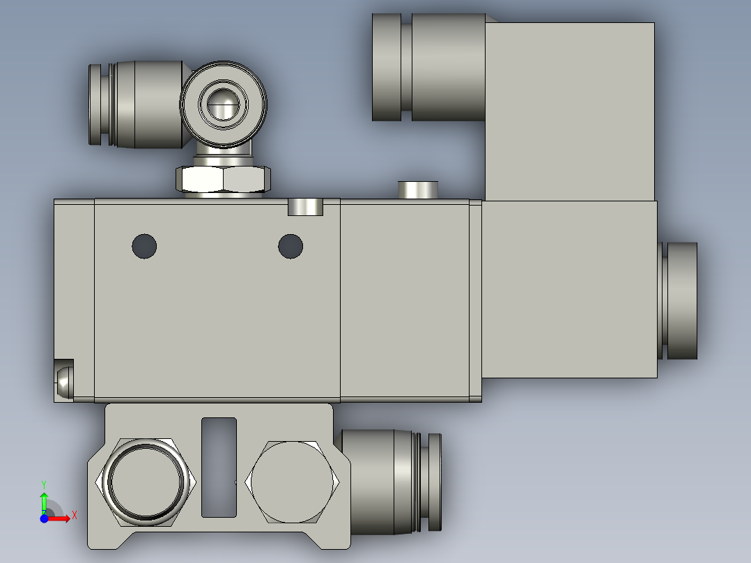 主轴摆轴吹气拉紧松开密封阀组前视图