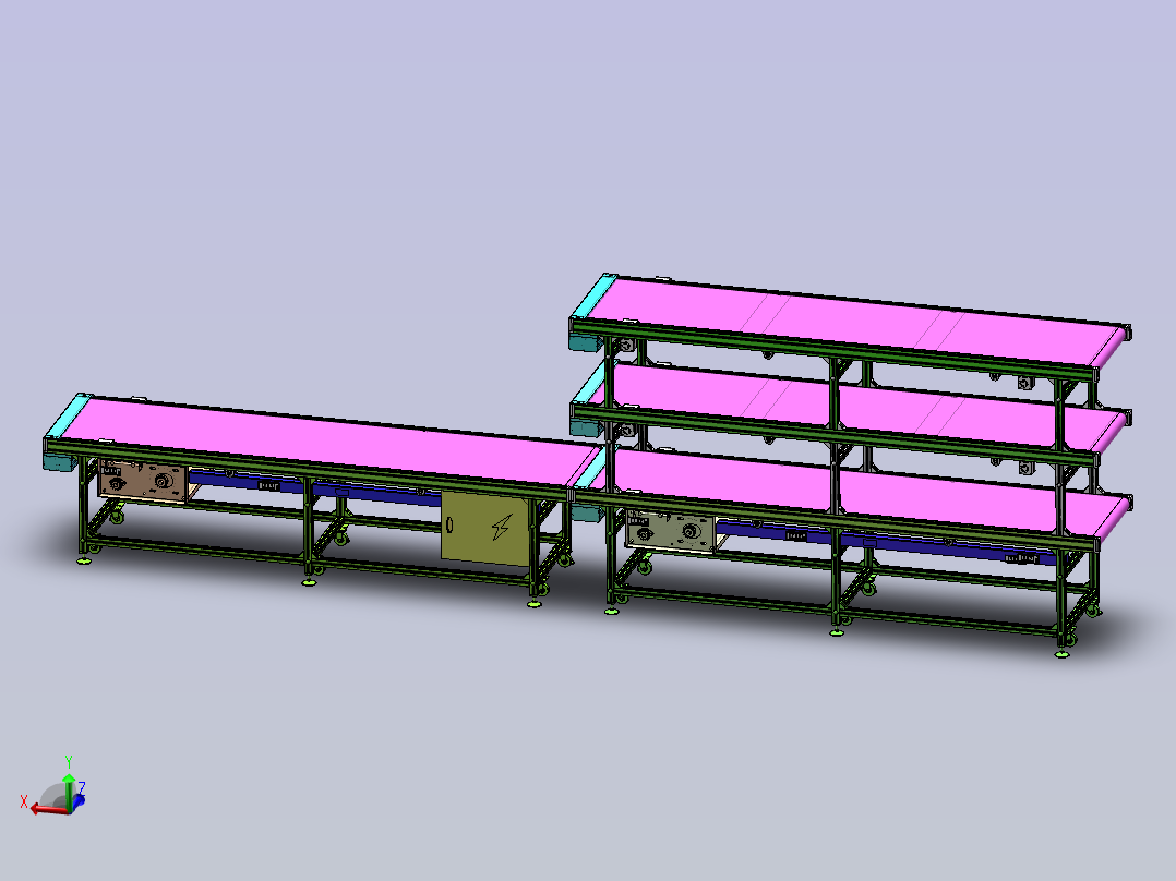 多层皮带线主视图