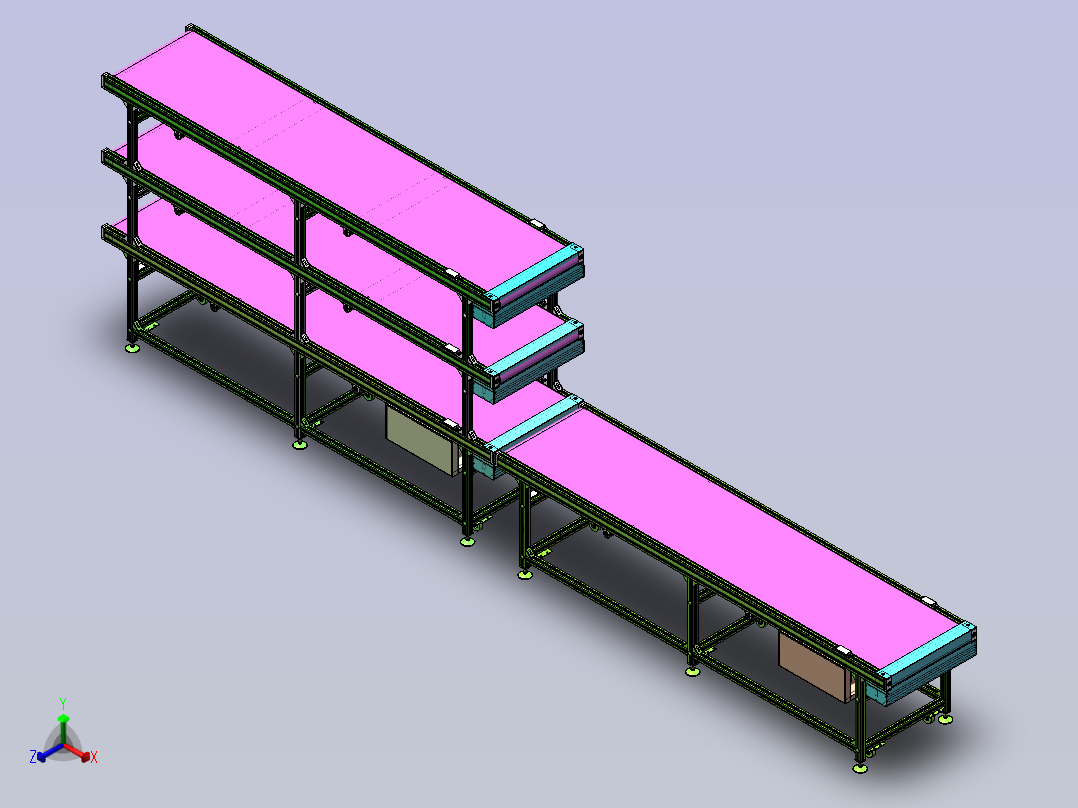 多层皮带线正等轴测图
