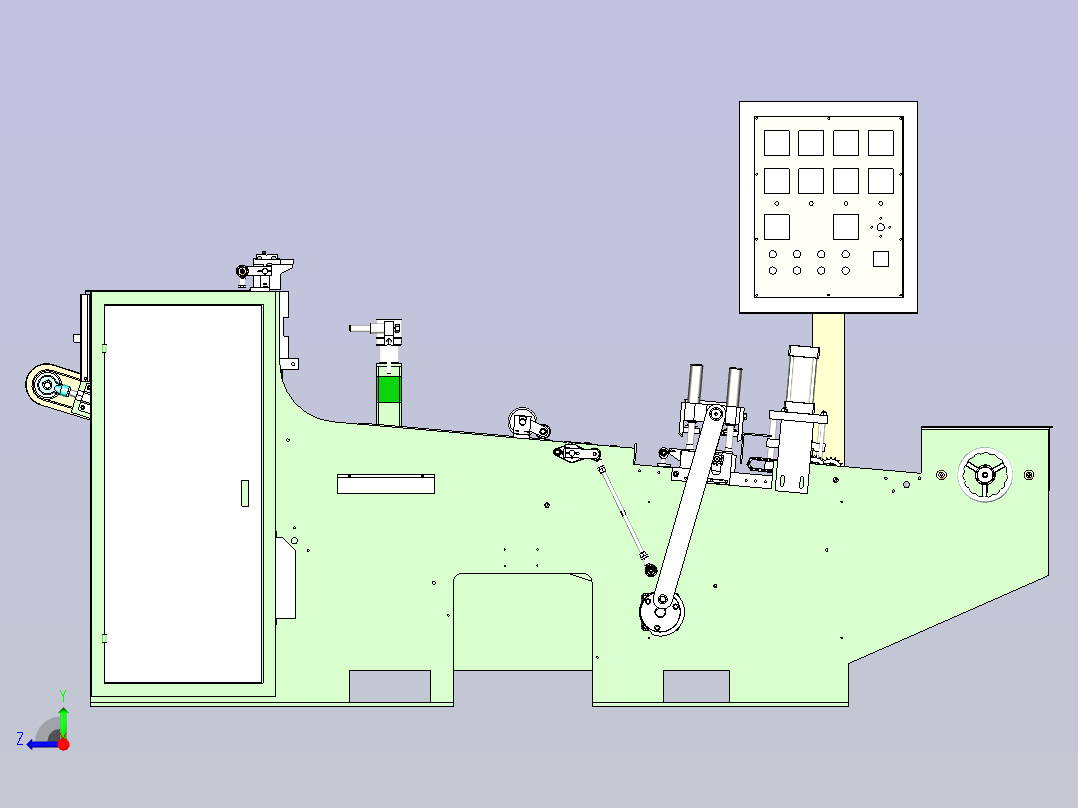 全自动化蓄电池铸板机3D图纸右视图