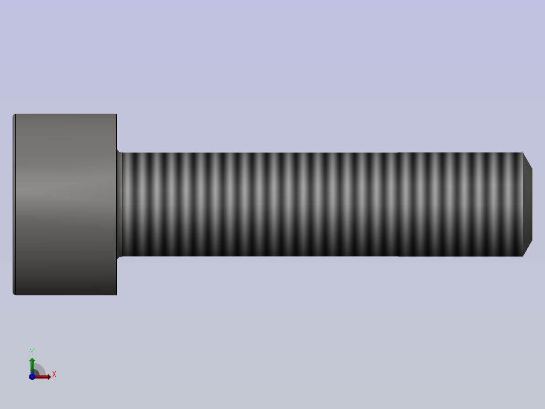 GB／T70．1-2000内六角圆柱头螺钉M4×16(8．8级)前视图