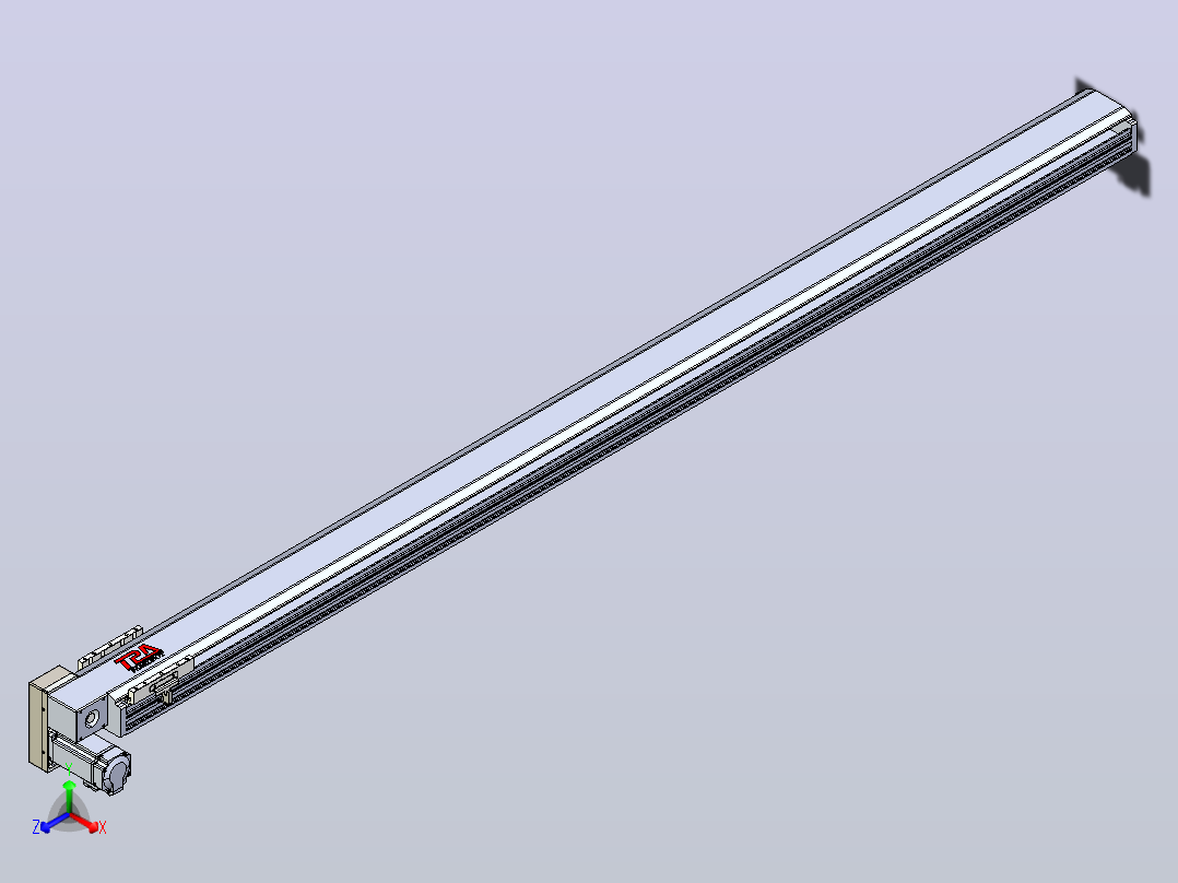 皮带直线轴半封闭可选导轨TPA-HNB-120D-110-L1950-LP-Y-P40-N3主视图