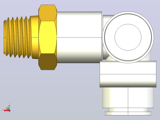 快速接头KQ2D外螺正三通接头[KQ2D08-02S]后视缩略图