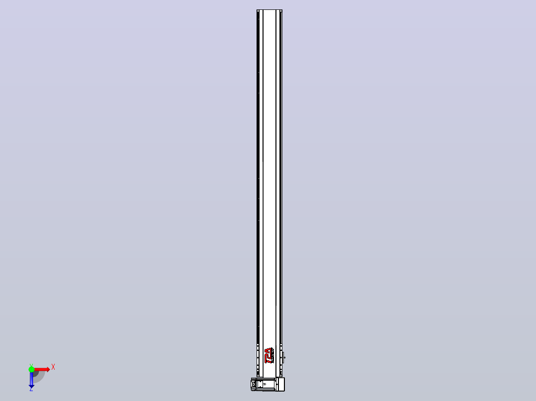 皮带直线轴半封闭可选导轨TPA-HNB-120D-110-L1500-RU-C-P40-N3俯视图