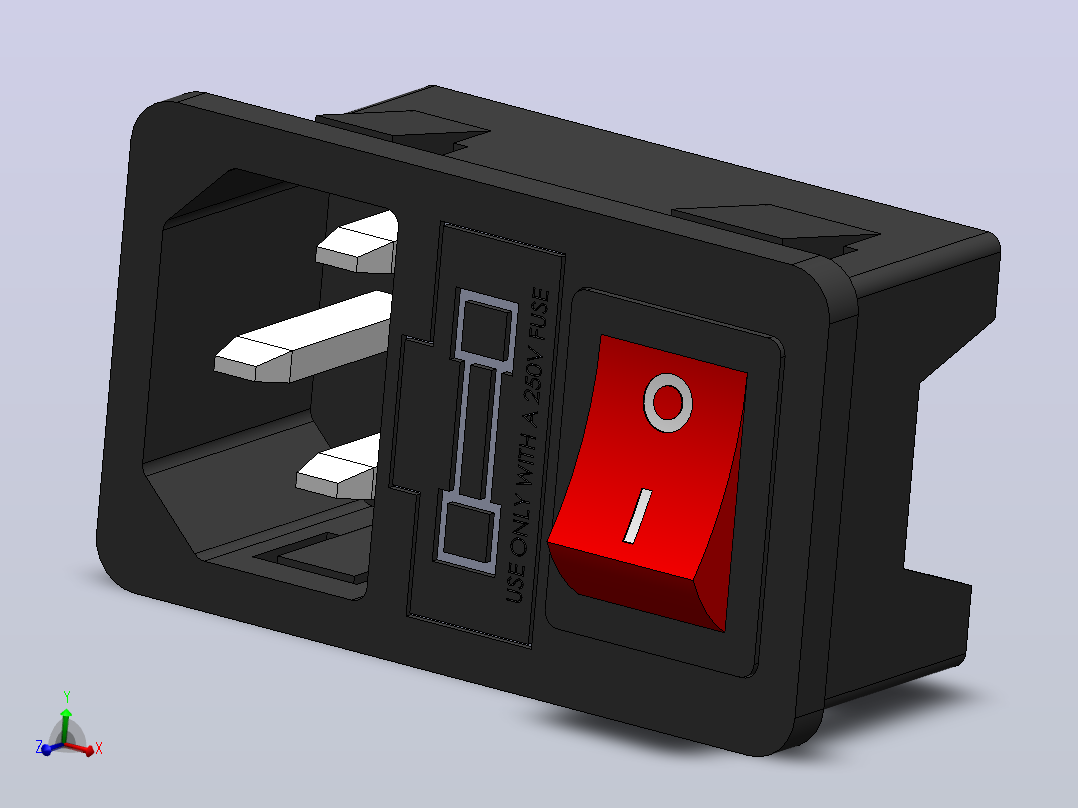 开关插座结构3D图纸 Solidworks设计主视图