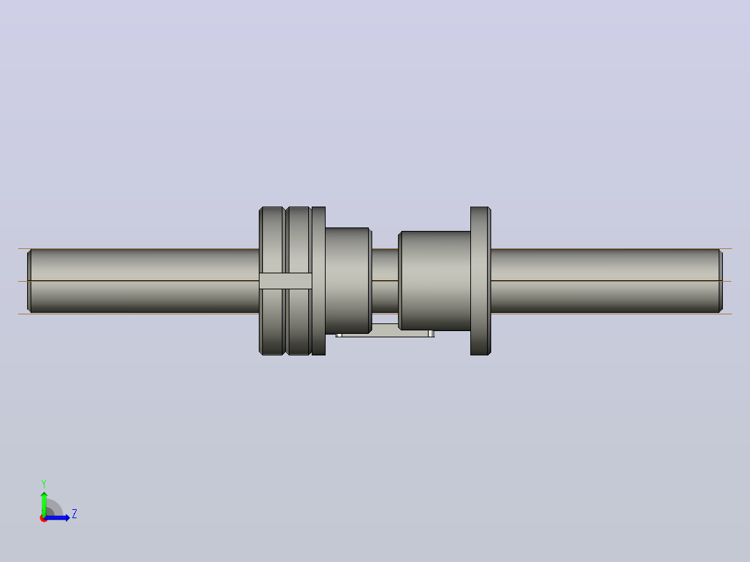FFZL2004LH-3滚珠丝杆3D模型左视图