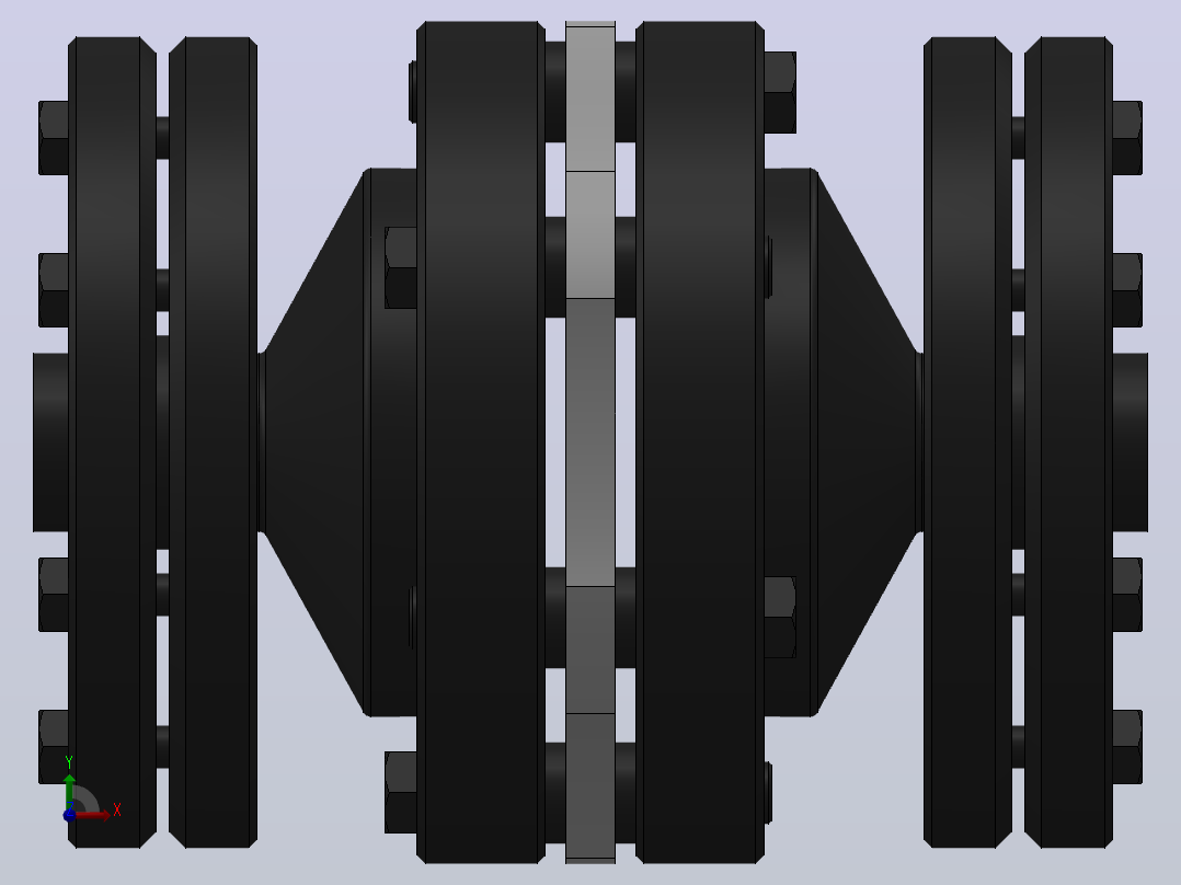 DJM-Y-P型锁紧盘式单型弹性膜片联轴器／SJM-Y-P型锁紧盘式双型弹性膜片联轴器_DJM-04-Y-P-20／Y-P-20-127右视图