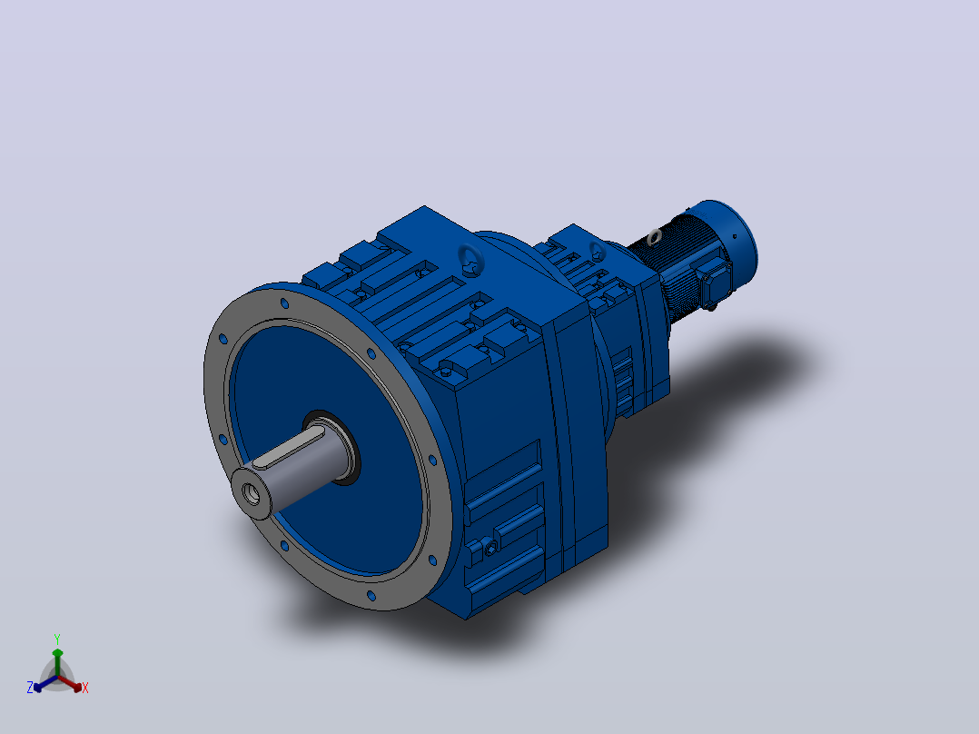RF137R77法兰轴伸式组合型斜齿轮减速机RF137R77-Y0.25-4P-71-M1-0°-Φ550主视图